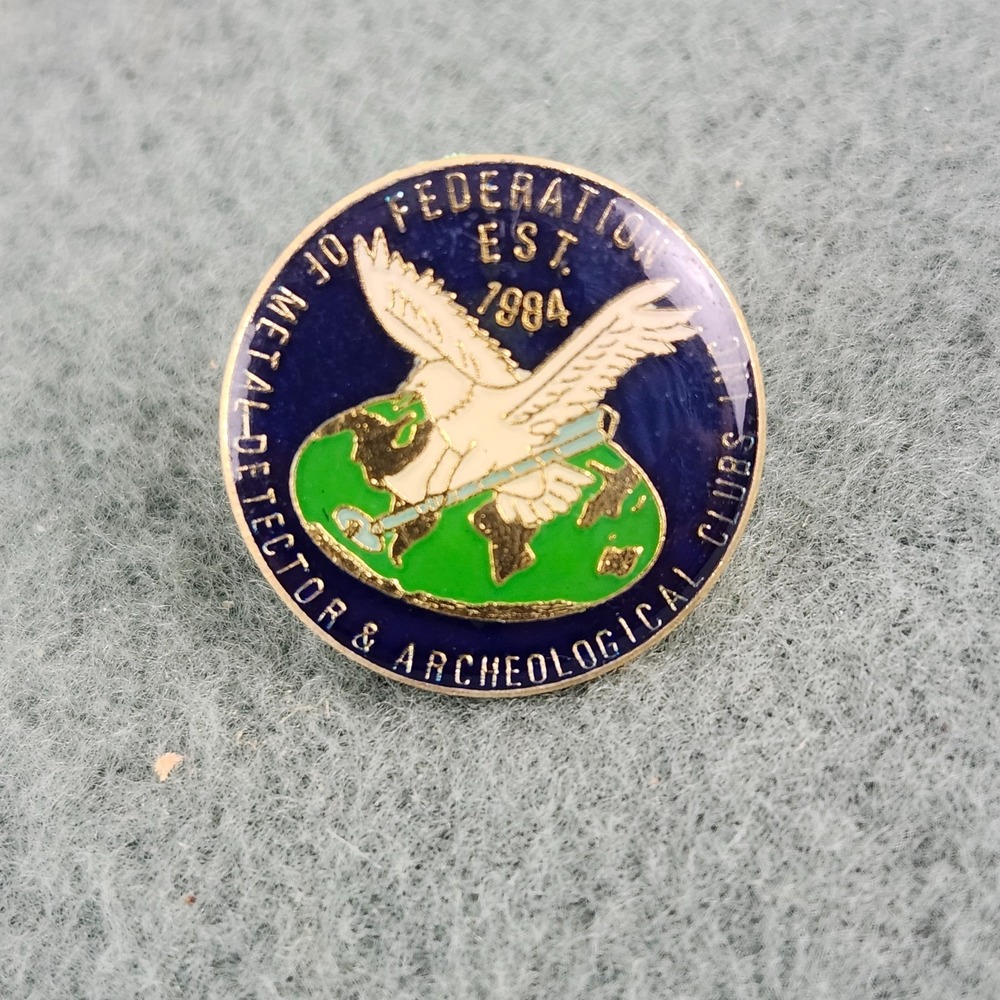Vintage Federation of Metal Detector & Archaological Clubs Lapel Pin Enamel